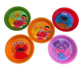 Sesame Workshop Plates Kids 6in Multicolor Good 5 Piece Set Elmo Cookie Monster
